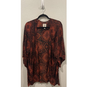 BILLABONG Chiffon Burgundy Open Cardigan